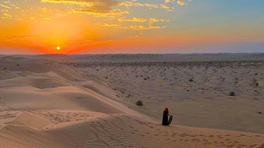 Desert Safari - Sunset - In the Empty Quarter Desert - Crossing the Qara Mountains from Salalah