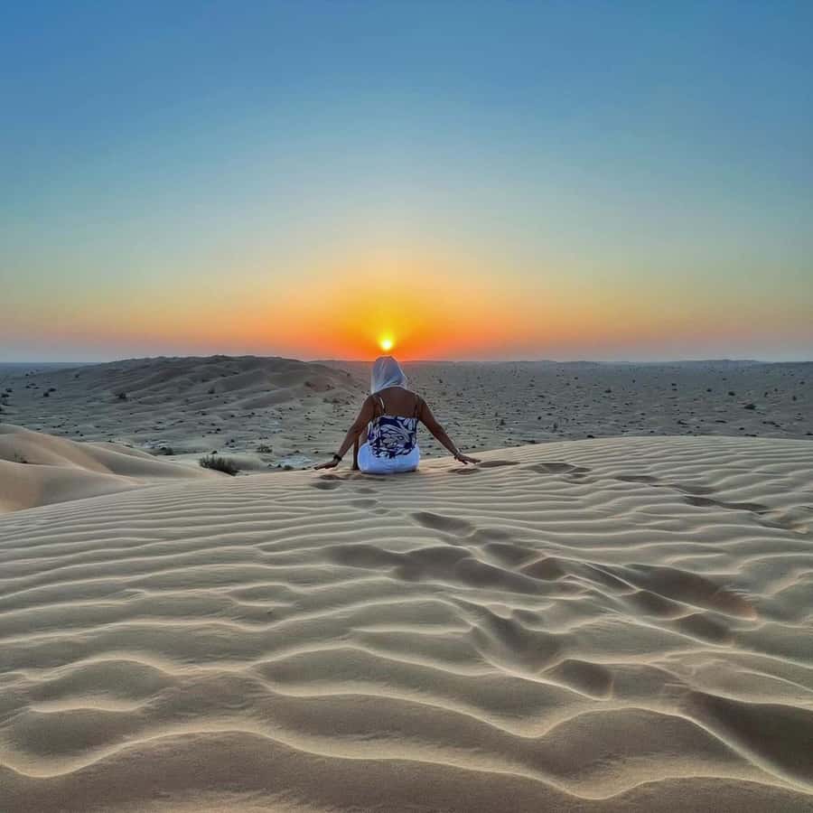 Desert Safari, Sunset & Sand Bashing (Rub Al Khali Desert) - Sunset from the dunes