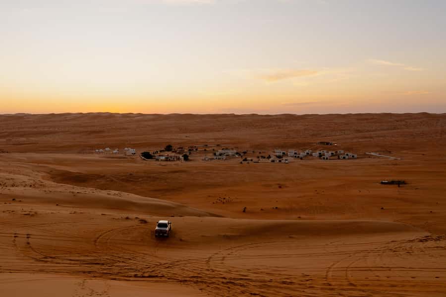 From Muscat: Guided Overnight Desert Camp Tour - Wadi Shab: a canyon walk with a swimming reward