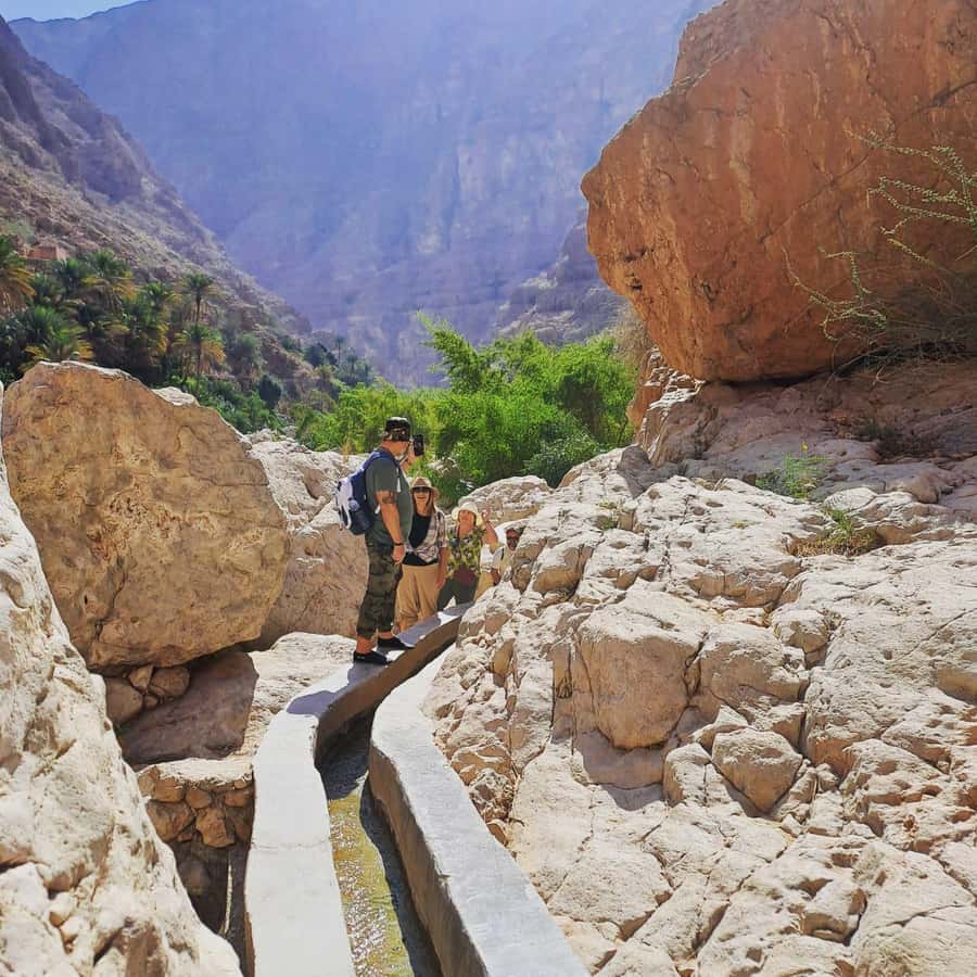 From Muscat: Wadi Shab Expedition - Three and a half hours on foot at Wadi Shab