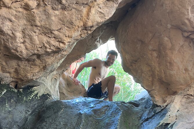 Full Day Wadi Shab And Bimah Sinkhole with Pick Up Included - Fins Beach and the coastal road