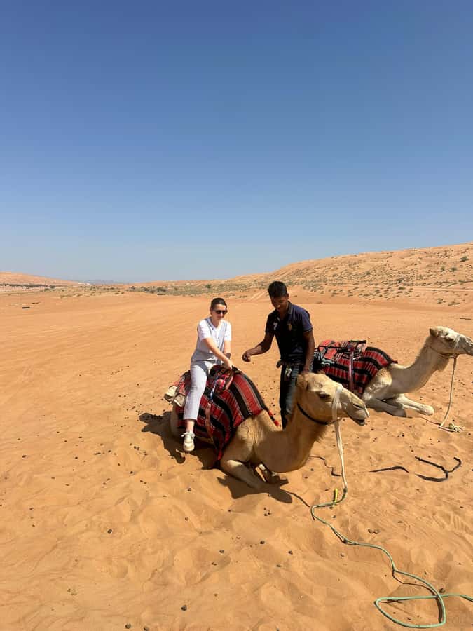 Muscat: Bidiya Desert Sunset Camel Ride with Transfer - How much value do you get for $470?