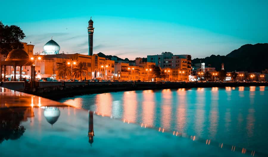 Muscat: Night Tour [ Sightseeing ] - Al Jalali and Al Mirani Forts above Muscat Harbor
