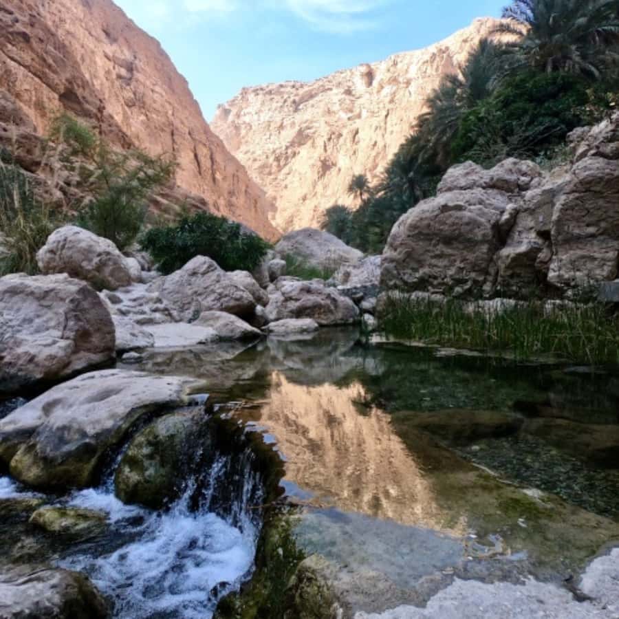 Muscat: Wadi Shab & Bimmah Sinkhole... - Reaching Wadi Shab by boat and on foot