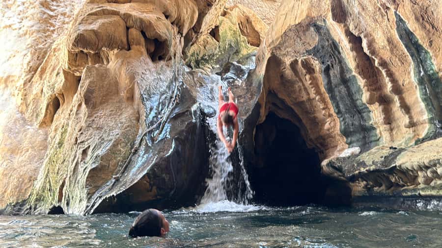 Oman’s Hidden Gems: Wadi Shab & Bimmah Sinkhole - The Wadi Shab boat crossing