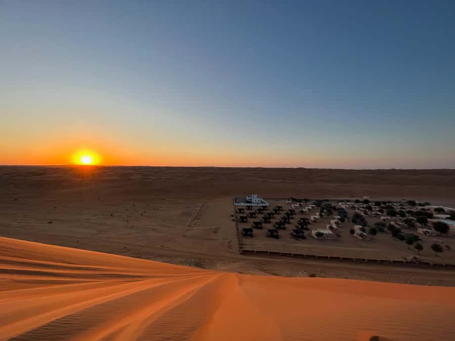Sunset at Wahiba Sands Desert and Wadi Bani Khalid Adventure - Wadi Bani Khalid and its blue pools