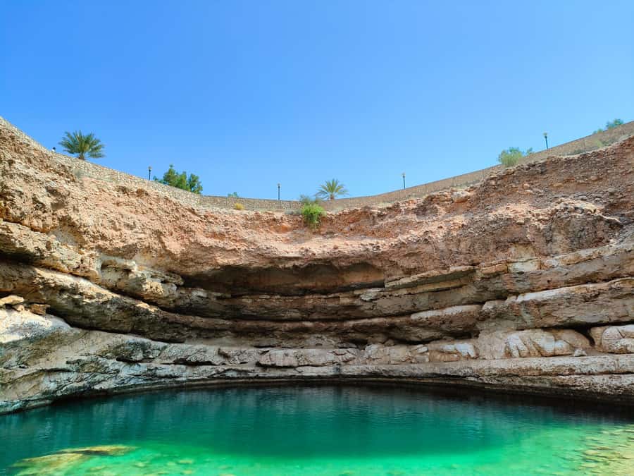 Wadi Shab &Bimmah Sinkhole &Heart shaped Cave &Pebble Beach - Bimmah Sinkhole and the final cup of tea