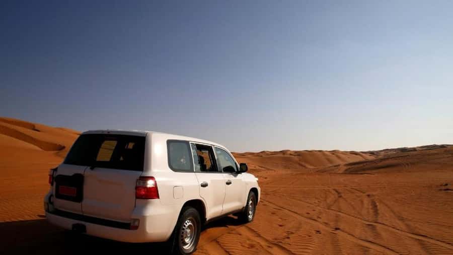 Wahiba Sand and Wadi Bani Khalid Guided Group Tour - Entering Wahiba Sands by 4WD